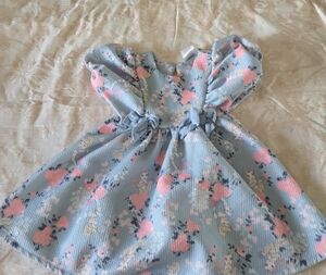 Disney Light Blue Girls' Floral Dress with Pink Details